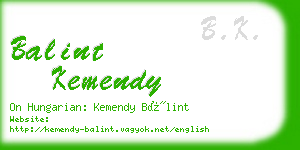 balint kemendy business card